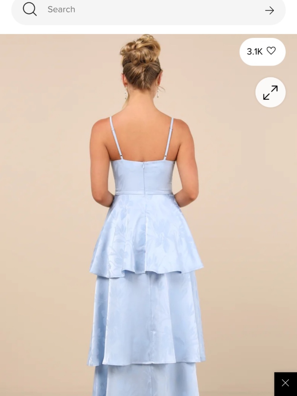 Lulus Prigette Light Blue Jacquard Tiered Maxi Dress - Size M - Picture 3 of 4